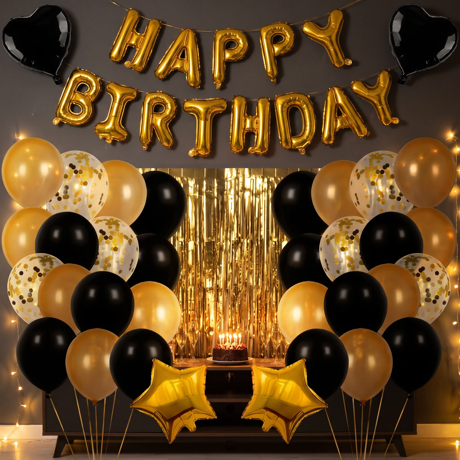 Birthday balloon set: the finished lifestyle campaign scene