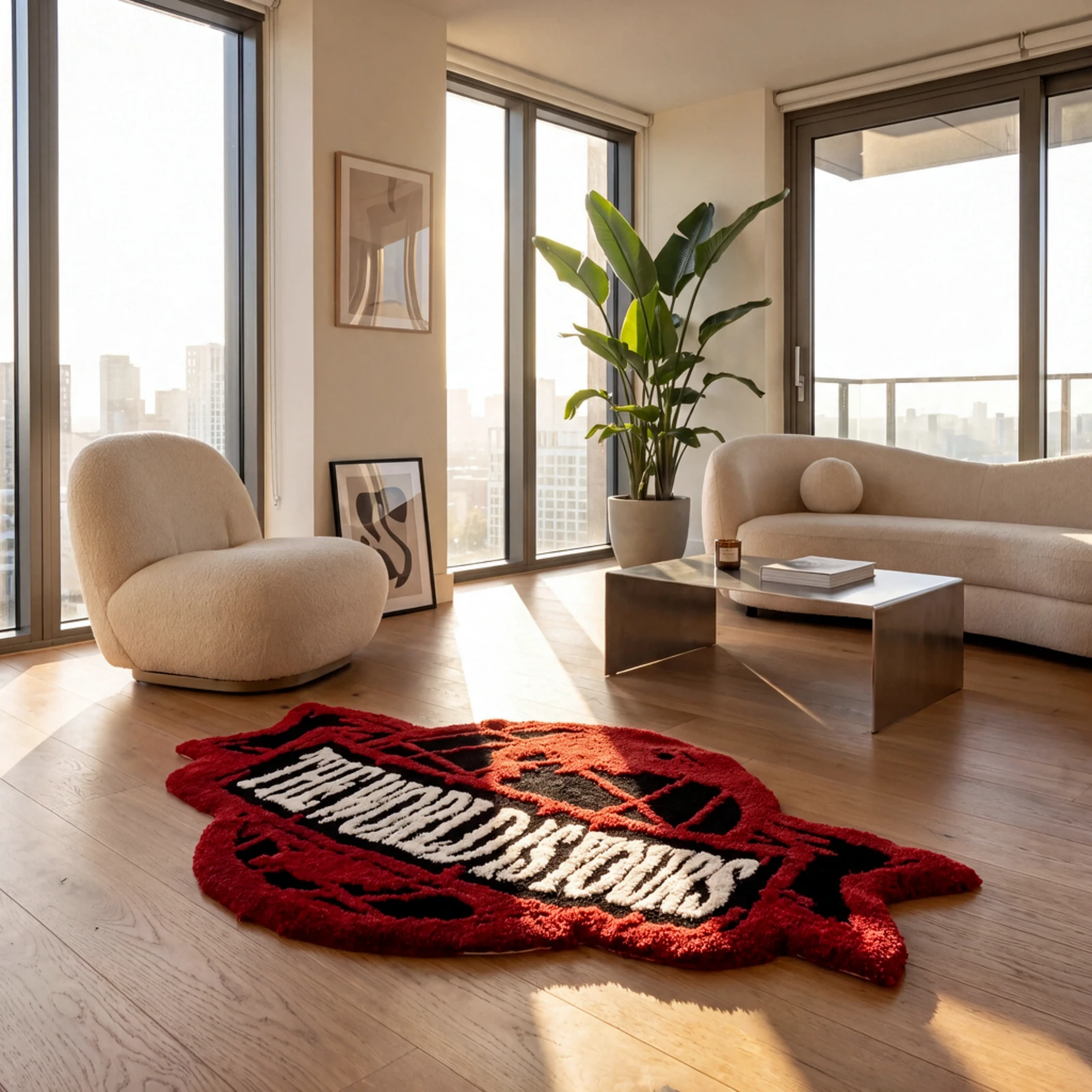 Tufted statement rug: the finished interior campaign